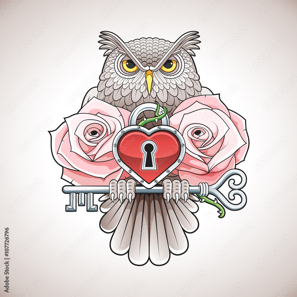 Owls drawing, Owl, Owl tattoo back