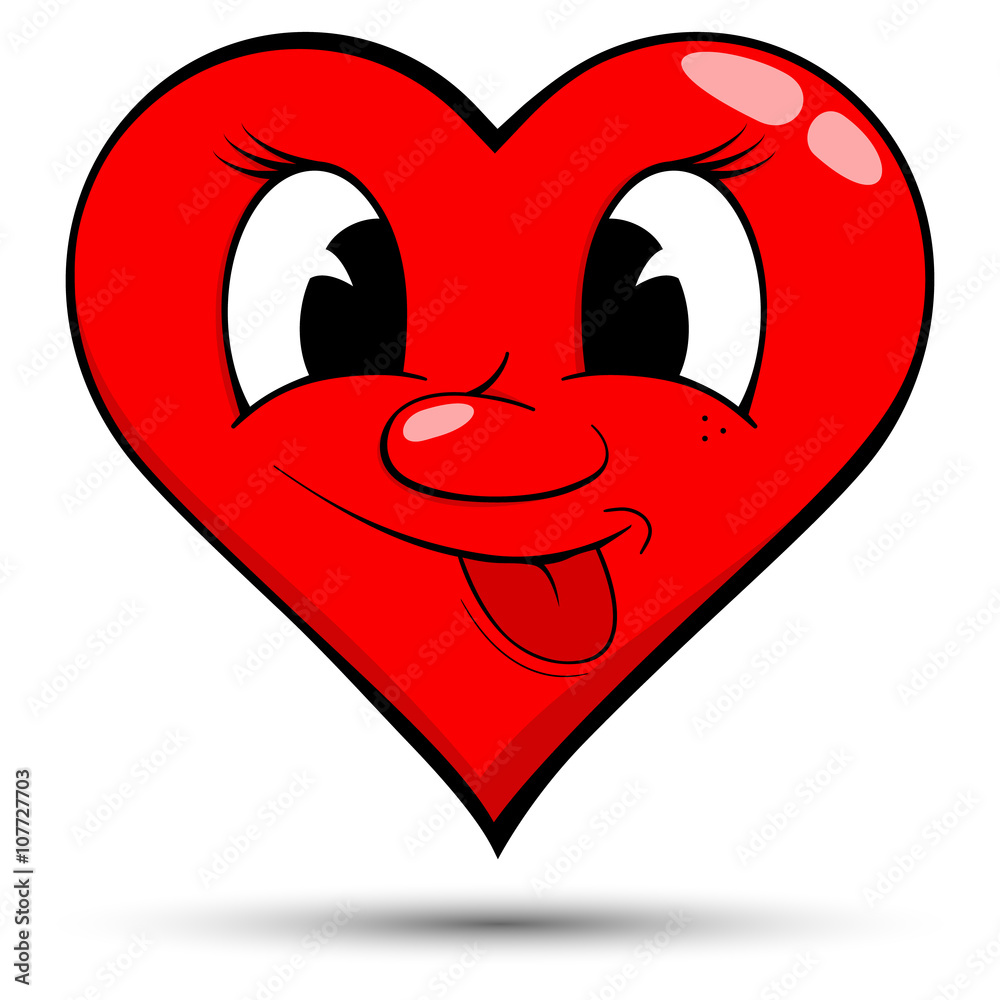 Vector of red heart with smile Vector of red heart with smile
