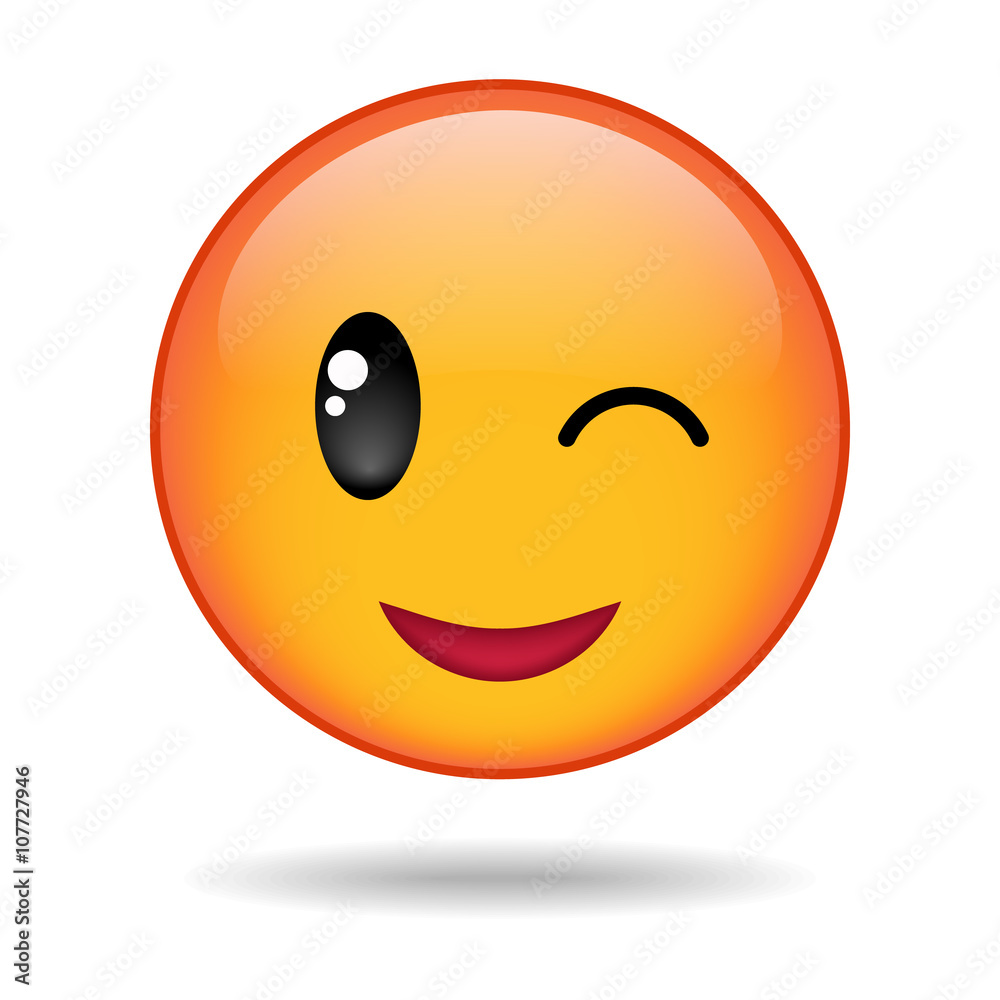 Fototapeta premium yellow round emoticon 