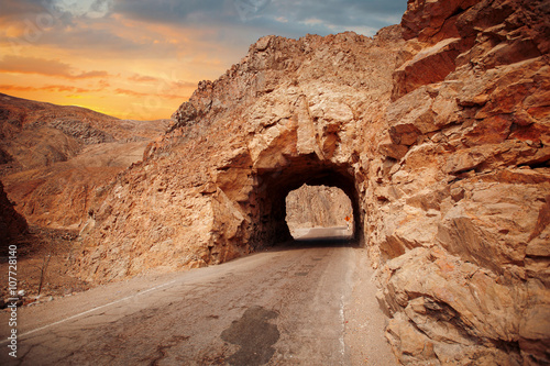 way through the cave in the mountain.