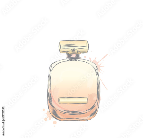 Perfume bottle vector. Trendy print. Fashion & Style. Perfume. Perfume watercolor.