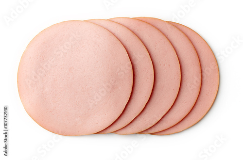 Fototapeta Naklejka Na Ścianę i Meble -  Boiled ham sausage isolated on white background