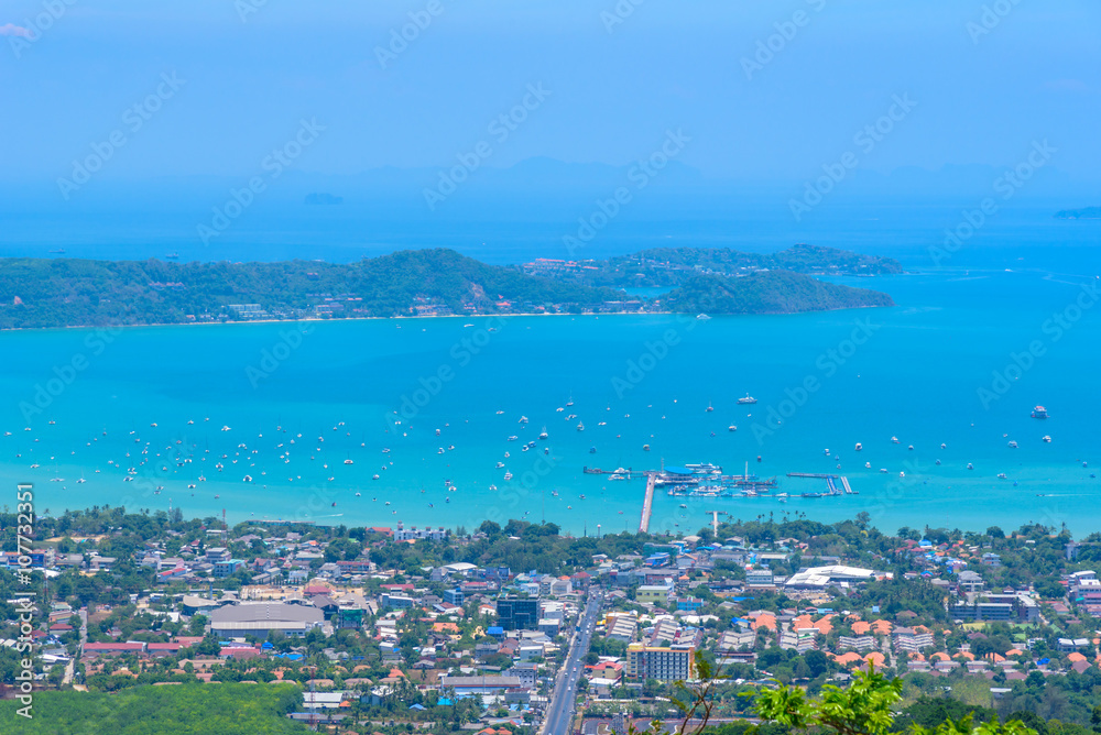 Fototapeta premium Viewpoint of Phuket city, Phuket province Thailand.