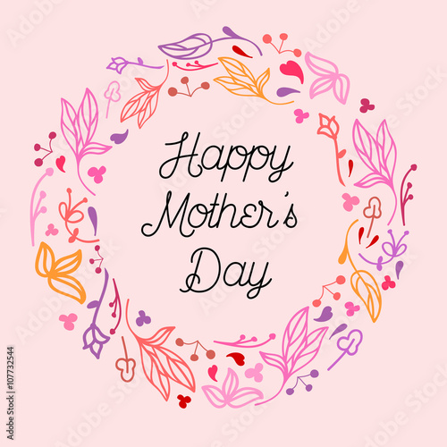 Happy Mother's Day vector illustration. Greeting card