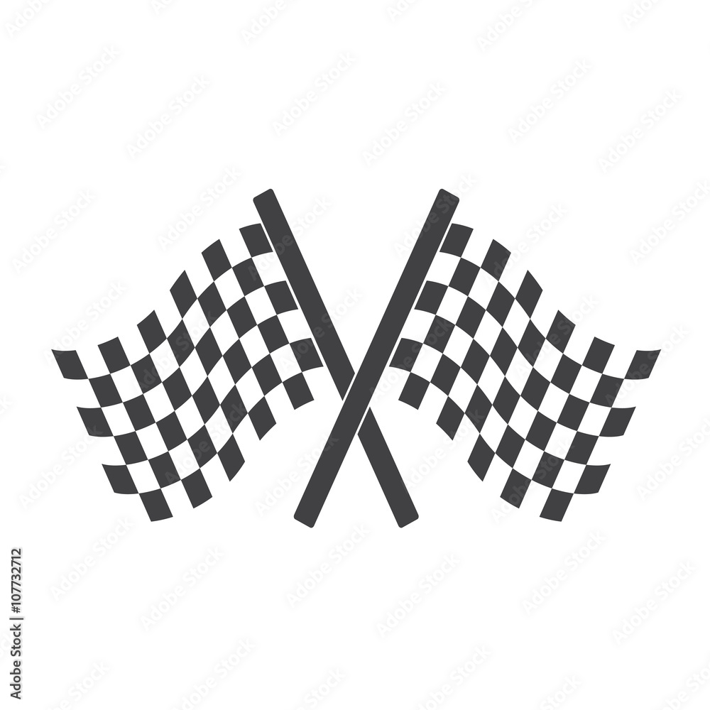 Fototapeta premium Two Cross Checkered Flags for start and finish, racing flags. 