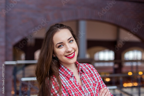 young attractive girl student at the University