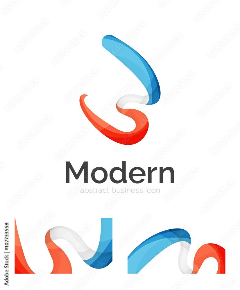 Abstract 3d swirl ribbon logo template with business card corporate identity design Abstract 3d swirl ribbon logo template with business card corporate identity design
