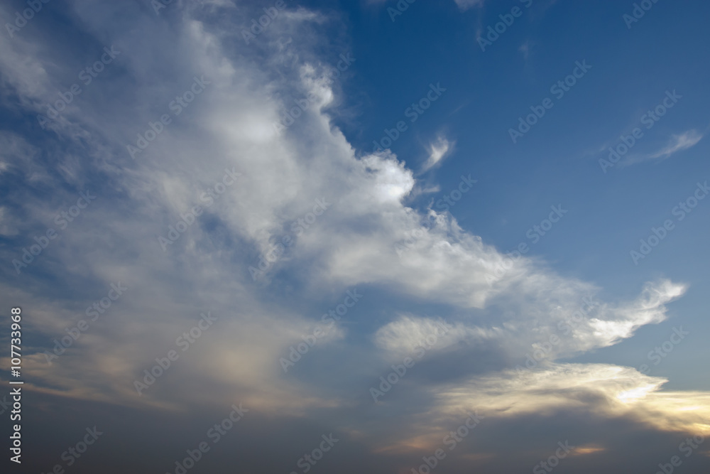 Clear blue sky with white cloud