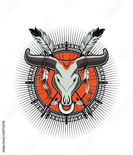bull skull tattoo
