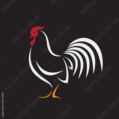 Vector image of an cock design on black background