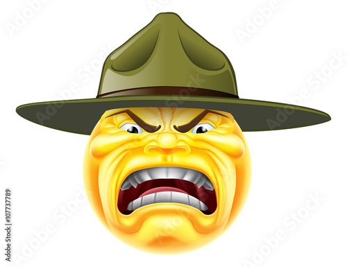 Angry Emoji Emoticon Drill Sergeant