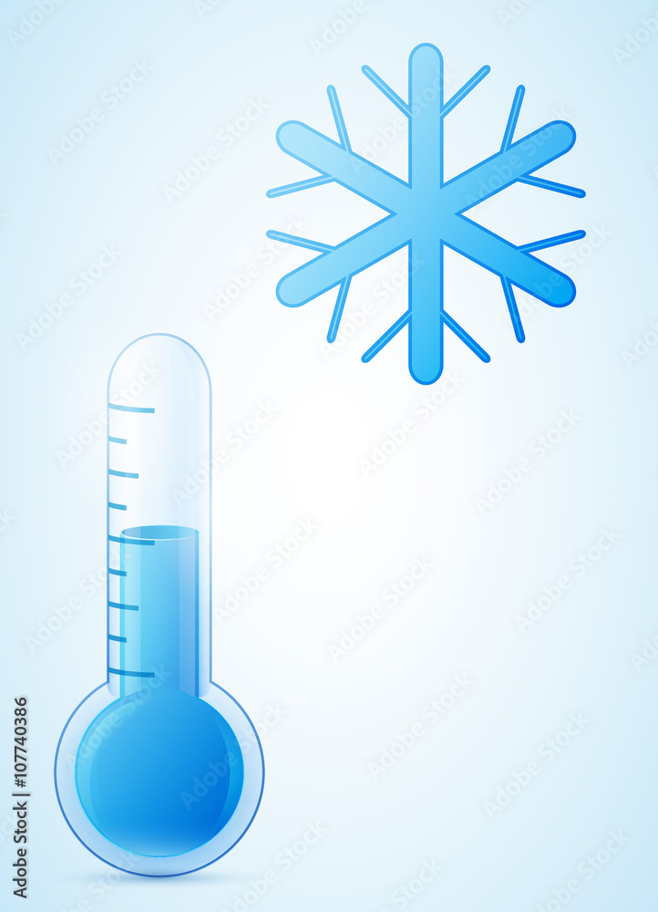 thermometer with snowflake cold weather illustration thermometer with snowflake cold weather illustration