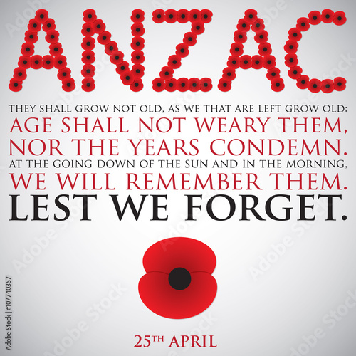 ANZAC (Australia New Zealand Army Corps) Day card in vector format.