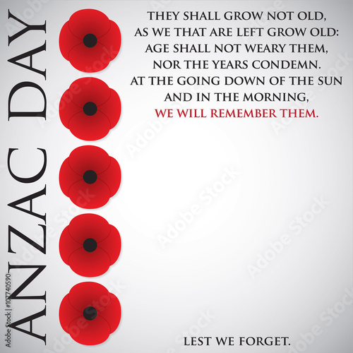 ANZAC (Australia New Zealand Army Corps) Day card in vector format.