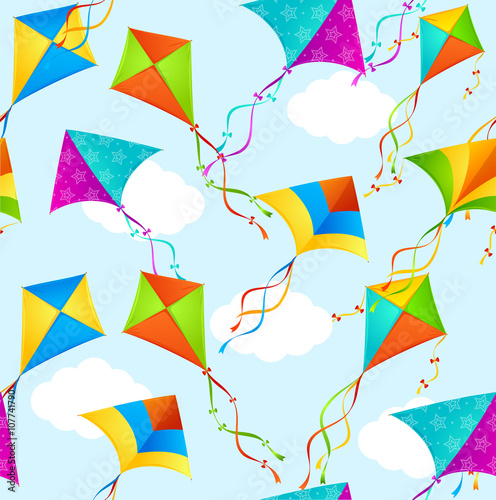 Kite Background Pattern. Vector