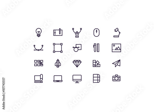 Graphic design icon set vector.line icons.