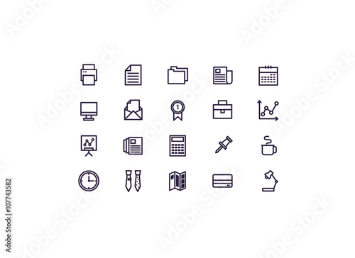 office icon set vector.line icons.