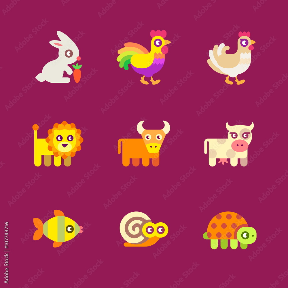 Naklejka premium Animals icons