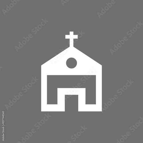 Icono de una iglesia. Templo religioso de los católicos. Ilustración vectorial