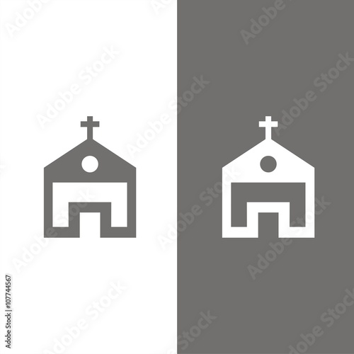 Icono de una iglesia. Templo religioso de los católicos. Ilustración vectorial