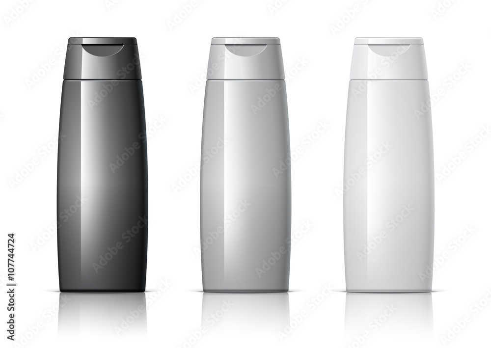 Realistic Cosmetic bottle can shampoo container. Realistic Cosmetic bottle can shampoo container.