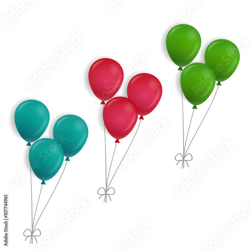 3 bunches of balloons