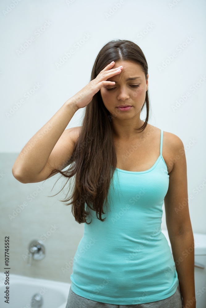 Young woman getting a headache Young woman getting a headache