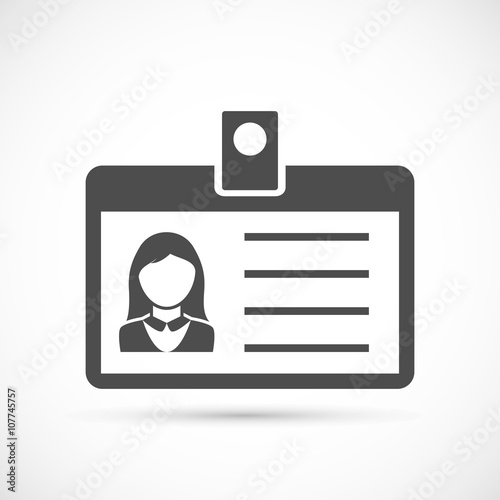 Identification card for woman icon
