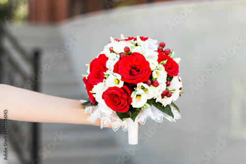 close up of bridal wedding bouquet
