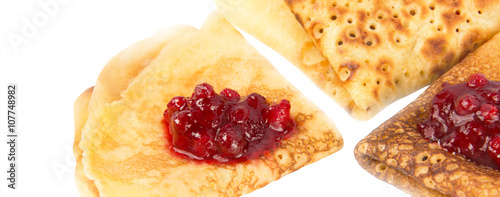 Tableau sur toile Pancakes put by a corner