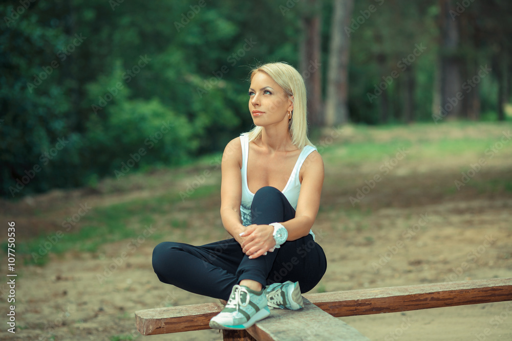 Portrait of positive sporty girl