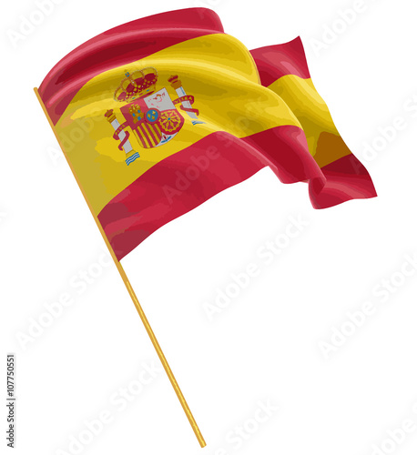3D Spanish flag with fabric surface texture