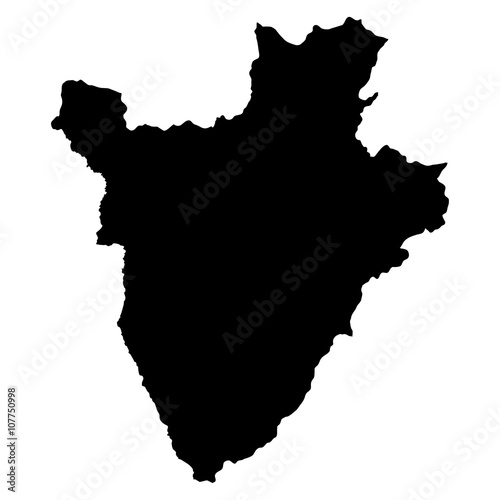 Burundi black map on white background vector