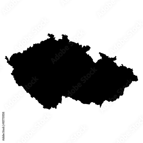 Czech Republic black map on white background vector