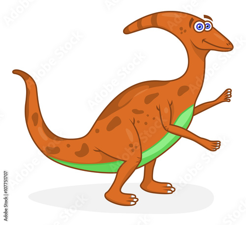 Cartoon dinosaur parasaurolophus