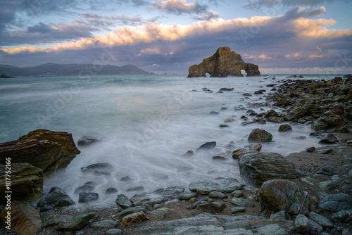 Rocky beach in the Cantabrian sea