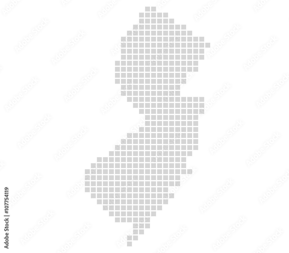 Pixelkarte Bundesstaat USA: New Jersey