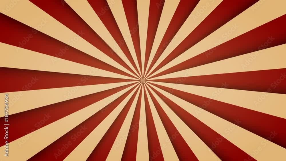 Sunburst pattern animation. vintage retro round background