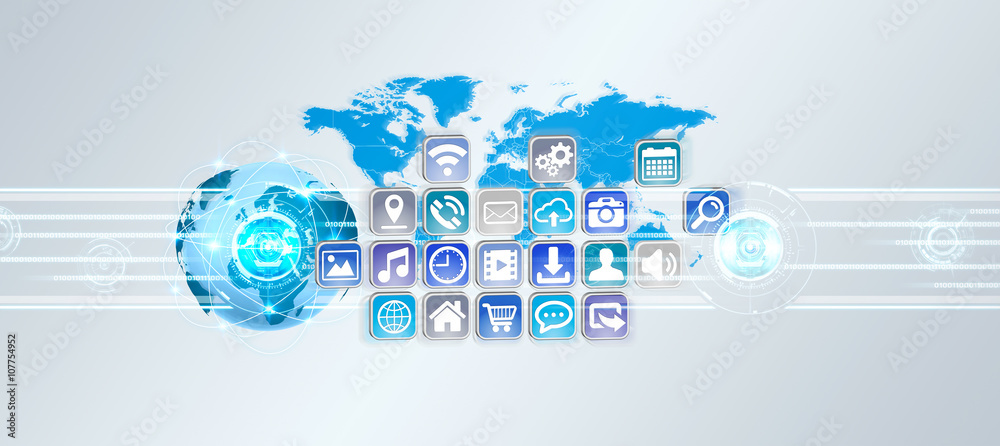 Icons applications connecting to each other Icons applications connecting to each other