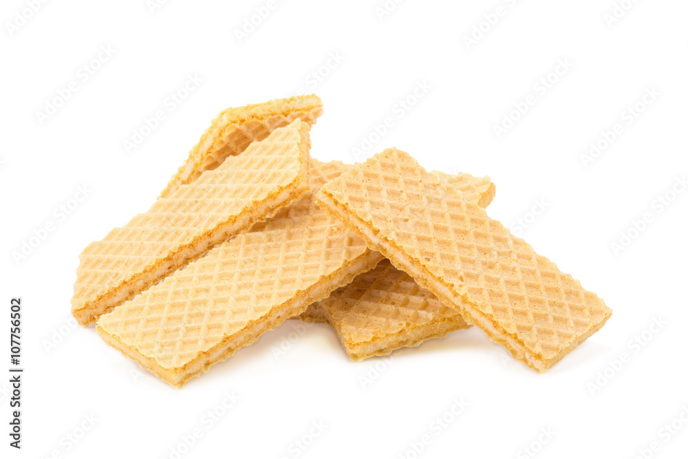 Wafer biscuit on white background Wafer biscuit on white background