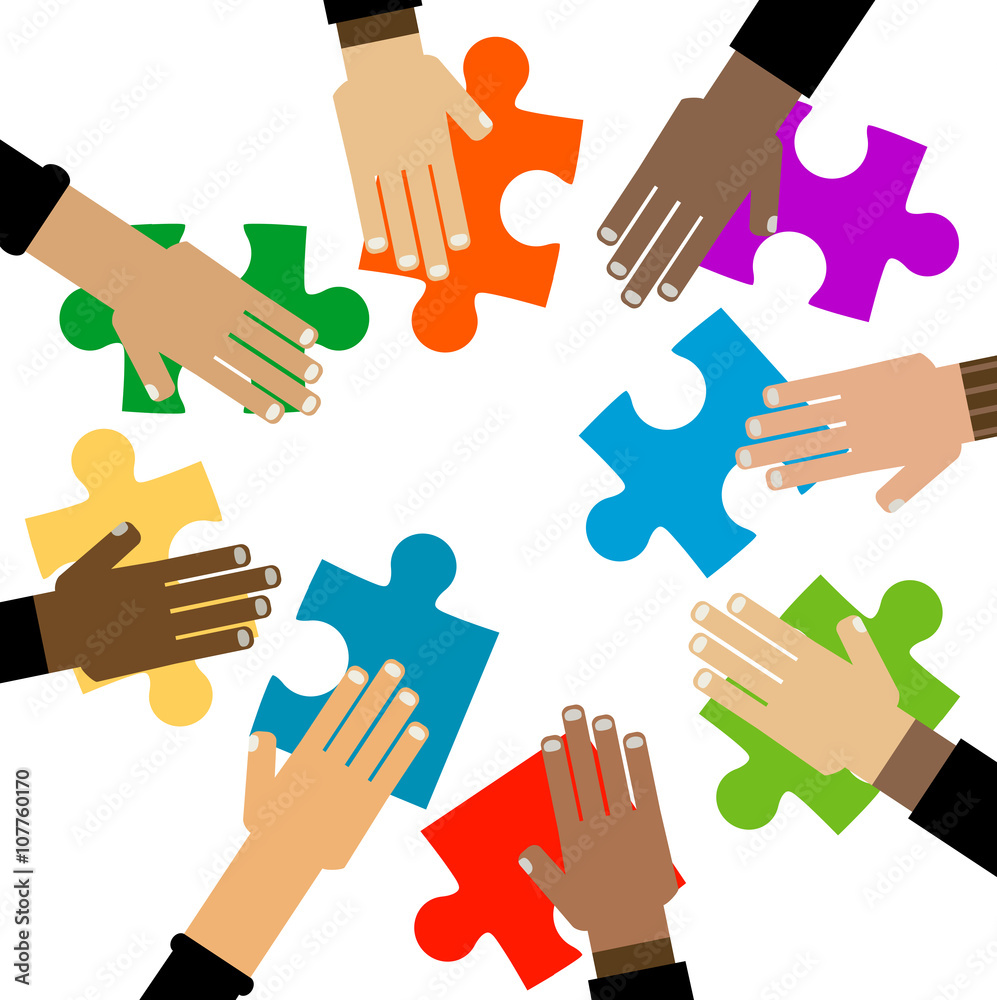 Obraz premium diversity hands puzzle