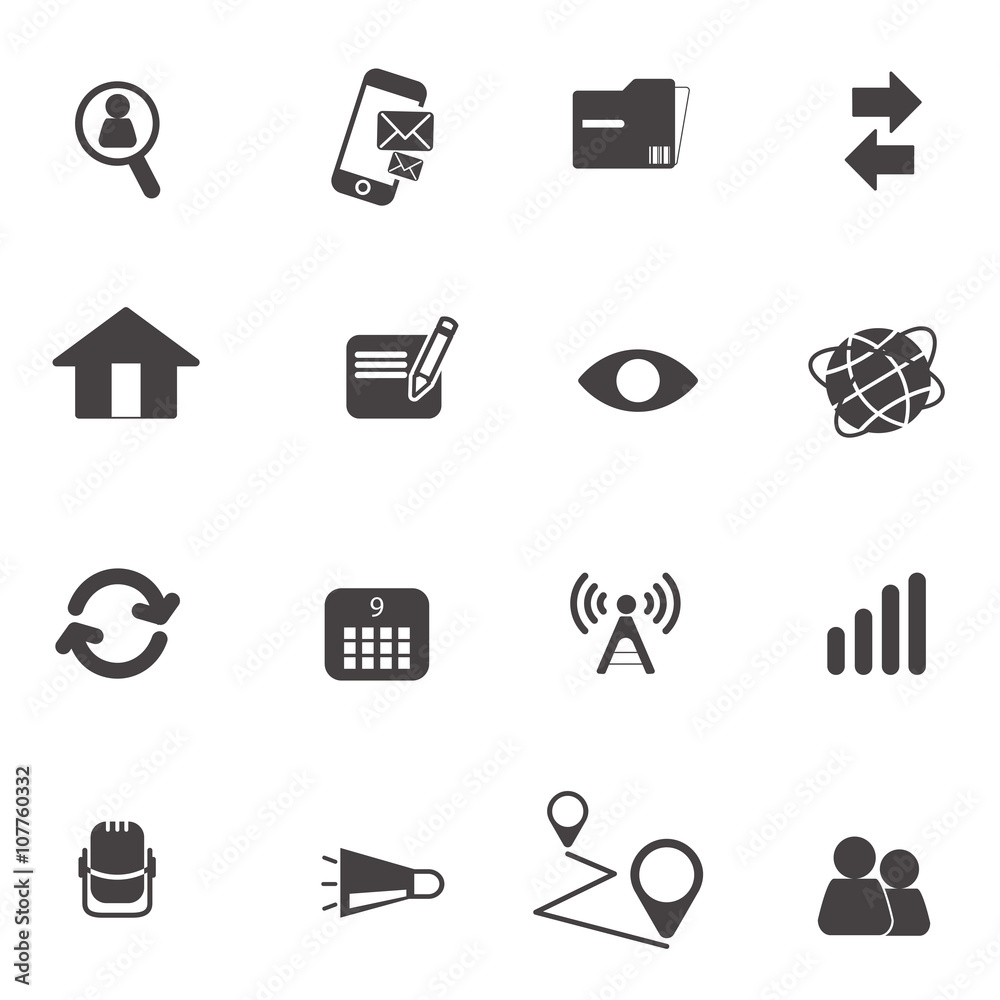 Fototapeta premium Web icon set social with black