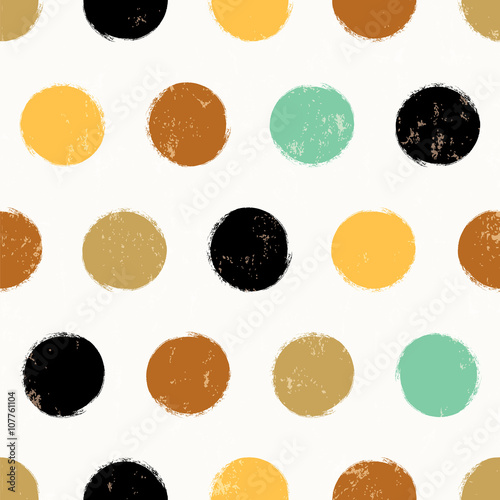 seamless background pattern, with circles/dots, strokes and spla