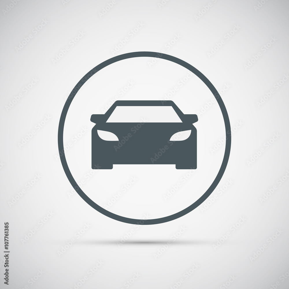 Car icon. Car sign, symbol. Car button. Vector Illustration.