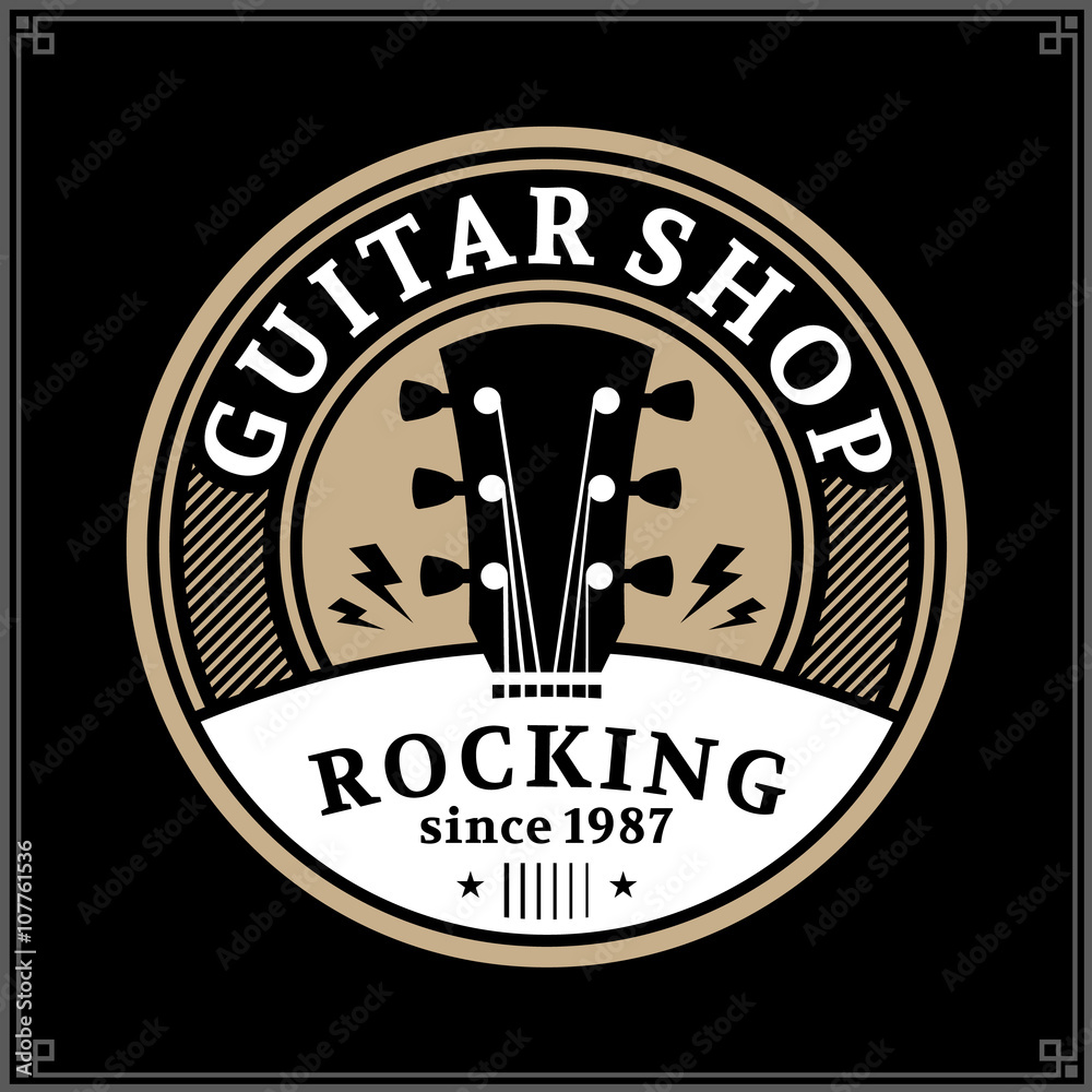 Fototapeta premium Guitar Shop Logo