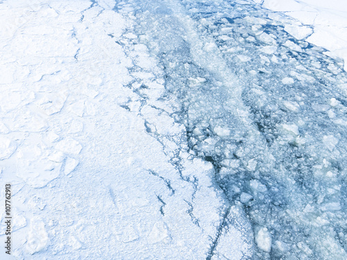 fragile brittle ice on the river © Ekaterina Andreeva