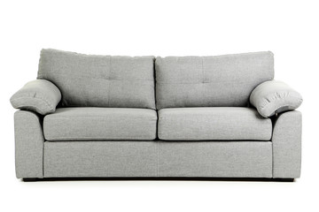 Grey sofa isolated on a white background