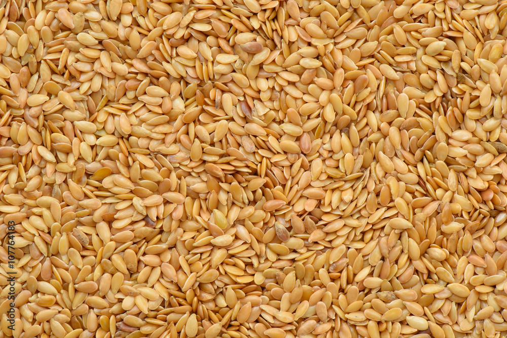 Golden linseed texture or background Golden linseed texture or background