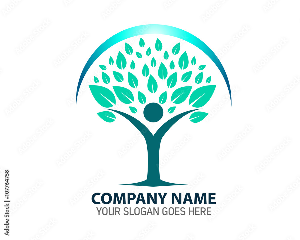 Obraz premium Human Tree Logo Icon Template