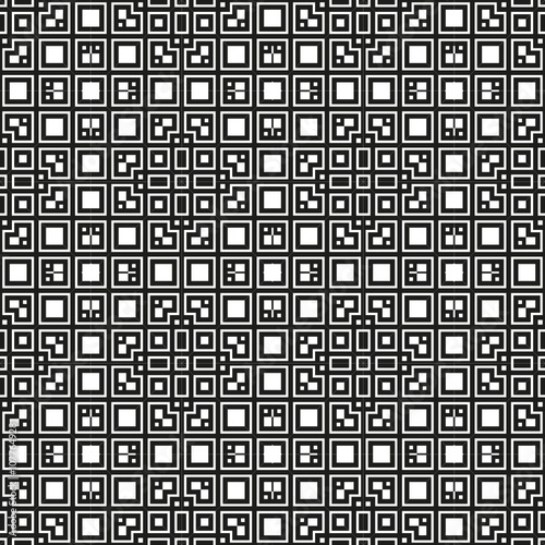 An elegant black and white vector pattern, geometric square tiles
